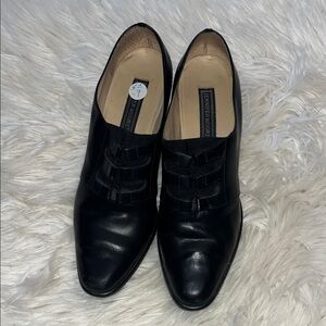 Vintage Y2K Jennifer Moore Black Block Heel Oxford Pumps Office Core 9